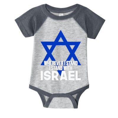 Wherever I Stand I Stand With Israel Infant Baby Jersey Bodysuit