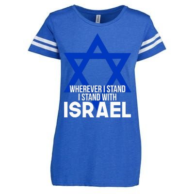 Wherever I Stand I Stand With Israel Enza Ladies Jersey Football T-Shirt