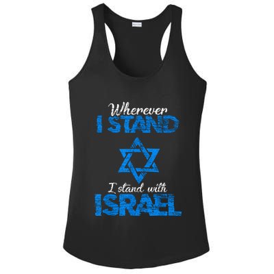 Wherever I Stand I Stand With Israel Ladies PosiCharge Competitor Racerback Tank