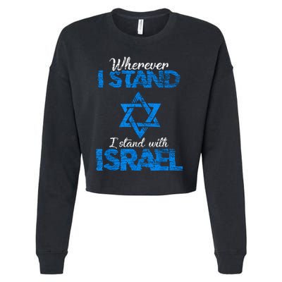 Wherever I Stand I Stand With Israel Cropped Pullover Crew