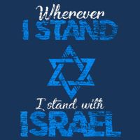 Wherever I Stand I Stand With Israel 7 Panel Mesh Trucker Snapback Hat