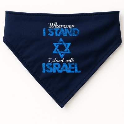 Wherever I Stand I Stand With Israel USA-Made Doggie Bandana