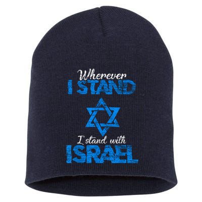 Wherever I Stand I Stand With Israel Short Acrylic Beanie