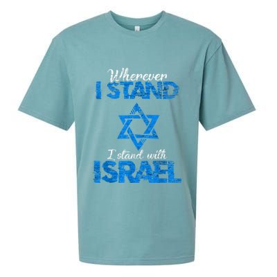 Wherever I Stand I Stand With Israel Sueded Cloud Jersey T-Shirt