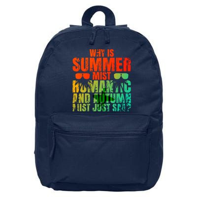 Why Is Summer Mist Romantic And Autumn Mist Just Sad 16 in Basic Backpack