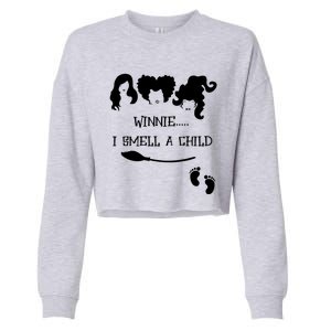 Winnie I Smell A Child Halloween Pregnancy Announcet Gift Cropped Pullover Crew