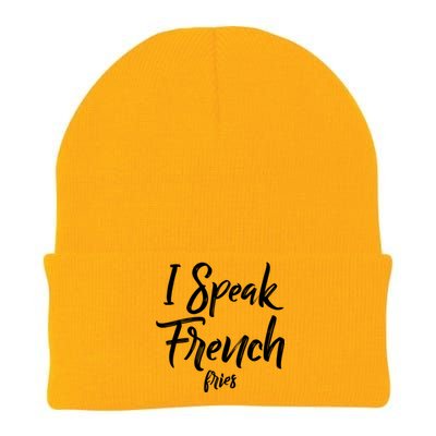 Wo I Speak French Fries Funny Quote And Saying Gift Knit Cap Winter Beanie