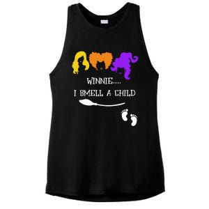 Winnie I Smell A Child Halloween Pregnancy Announcet Gift Ladies PosiCharge Tri-Blend Wicking Tank