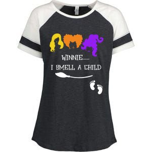 Winnie I Smell A Child Halloween Pregnancy Announcet Gift Enza Ladies Jersey Colorblock Tee