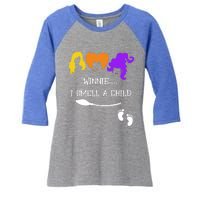 Winnie I Smell A Child Halloween Pregnancy Announcet Gift Women's Tri-Blend 3/4-Sleeve Raglan Shirt