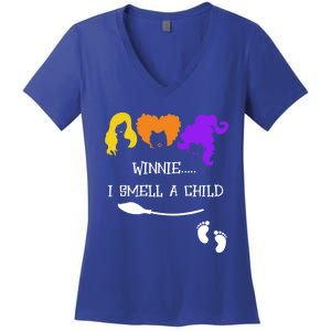 Winnie I Smell A Child Halloween Pregnancy Announcet Gift Women's V-Neck T-Shirt