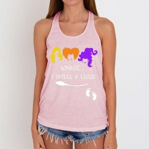 Winnie I Smell A Child Halloween Pregnancy Announcet Gift Women's Knotted Racerback Tank