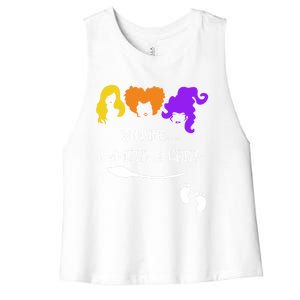 Winnie I Smell A Child Halloween Pregnancy Announcet Gift Women's Racerback Cropped Tank