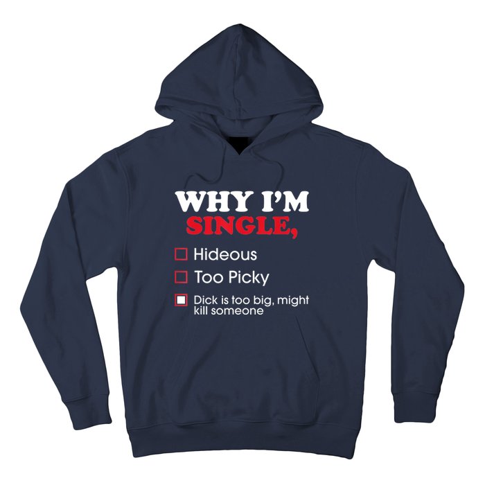 Why Im Single Dick Is Too Big Funny Gift For Singles Hoodie