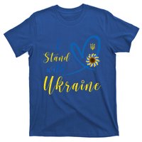 Wo I Stand With Ukraine Heart Sunflower Flag Symbol Gift T-Shirt