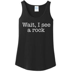 Wait I See A Rock Geology Teacher Ladies Essential Tank