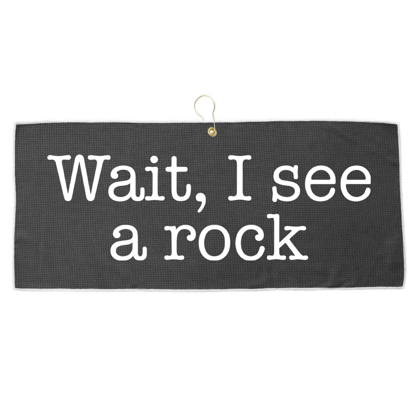 Wait I See A Rock Geology Teacher Large Microfiber Waffle Golf Towel