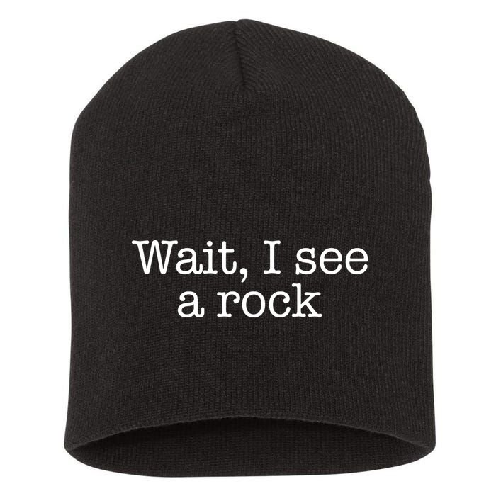 Wait I See A Rock Geology Teacher Short Acrylic Beanie