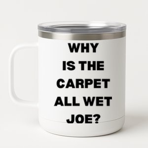 Why Is The Carpet All Wet Joe Funny 12 oz Stainless Steel Tumbler Cup