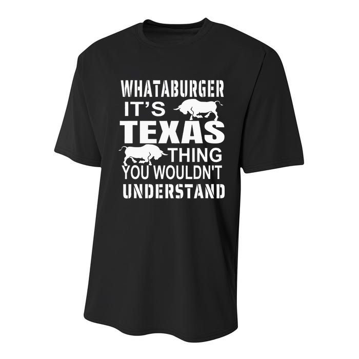 Whataburger It’S Texas Thing Funny Proud Texas Hometown Youth Performance Sprint T-Shirt