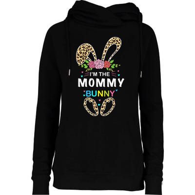 Womens I'm The Mommy Bunny Rabbit Easter Family Matching Womens Funnel Neck Pullover Hood