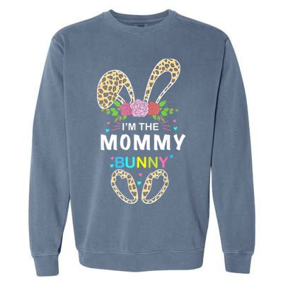 Womens I'm The Mommy Bunny Rabbit Easter Family Matching Garment-Dyed Sweatshirt