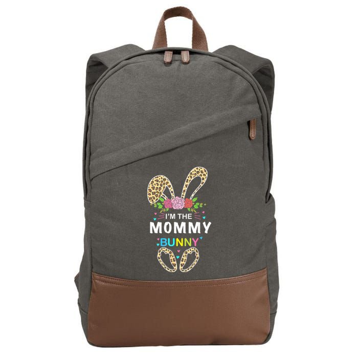 Womens I'm The Mommy Bunny Rabbit Easter Family Matching Cotton Canvas Backpack