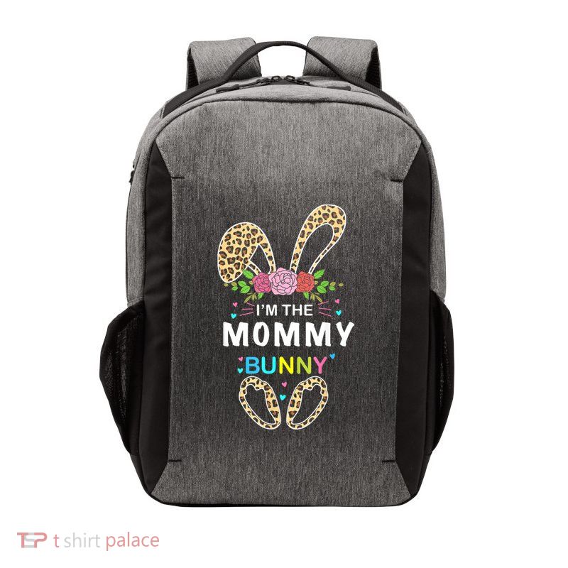 Womens I'm The Mommy Bunny Rabbit Easter Family Matching Vector Backpack