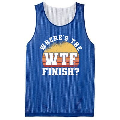 Where Is The Finish Line Wtf Gift Funny Running Marathon Meaningful Gift Mesh Reversible Basketball Jersey Tank