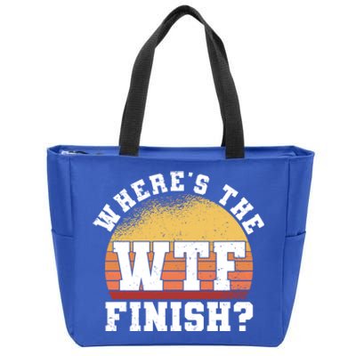 Where Is The Finish Line Wtf Gift Funny Running Marathon Meaningful Gift Zip Tote Bag