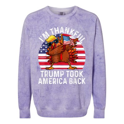 Winner IM Thankful Trump Won Took America Back Thanksgiving Colorblast Crewneck Sweatshirt