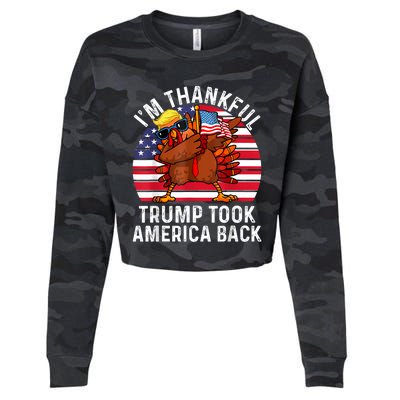 Winner IM Thankful Trump Won Took America Back Thanksgiving Cropped Pullover Crew