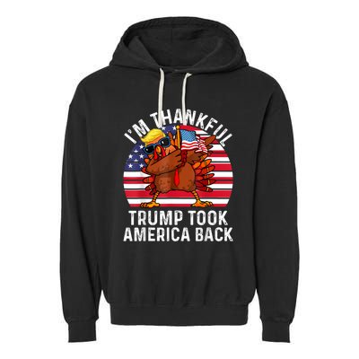 Winner IM Thankful Trump Won Took America Back Thanksgiving Garment-Dyed Fleece Hoodie