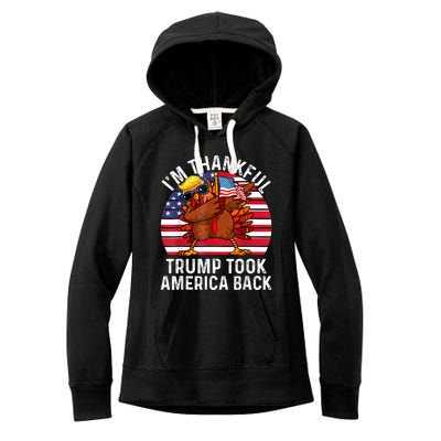 Winner IM Thankful Trump Won Took America Back Thanksgiving Women's Fleece Hoodie