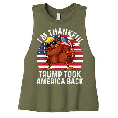 Winner IM Thankful Trump Won Took America Back Thanksgiving Women's Racerback Cropped Tank