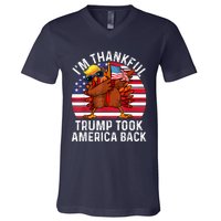 Winner IM Thankful Trump Won Took America Back Thanksgiving V-Neck T-Shirt