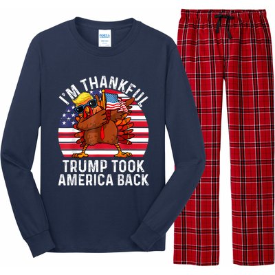 Winner IM Thankful Trump Won Took America Back Thanksgiving Long Sleeve Pajama Set