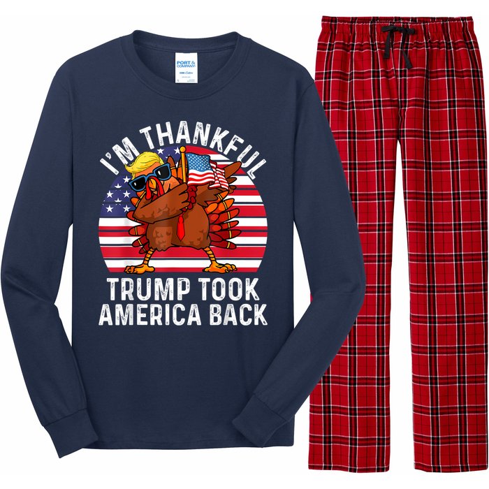 Winner IM Thankful Trump Won Took America Back Thanksgiving Long Sleeve Pajama Set