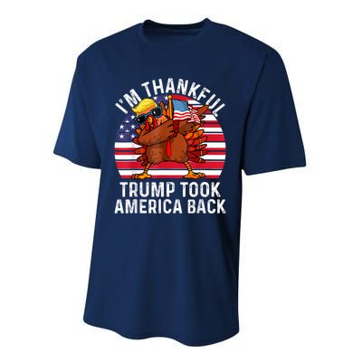 Winner IM Thankful Trump Won Took America Back Thanksgiving Performance Sprint T-Shirt