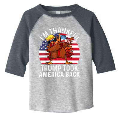 Winner IM Thankful Trump Won Took America Back Thanksgiving Toddler Fine Jersey T-Shirt