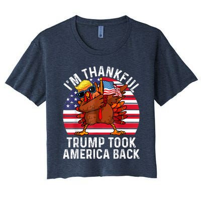 Winner IM Thankful Trump Won Took America Back Thanksgiving Women's Crop Top Tee