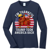 Winner IM Thankful Trump Won Took America Back Thanksgiving Ladies Long Sleeve Shirt