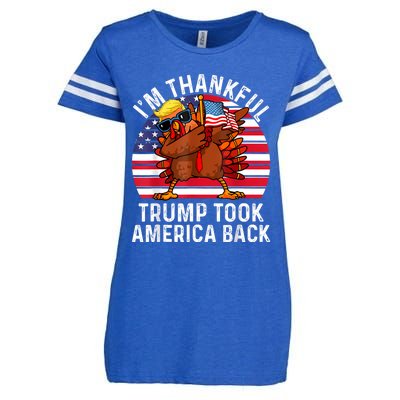 Winner IM Thankful Trump Won Took America Back Thanksgiving Enza Ladies Jersey Football T-Shirt