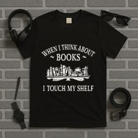 When I Think About Books I Touch My Shelf Romantasy Lover T-Shirt