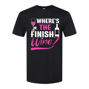 Where Is The Finish Wine Funny Runner Marathon Softstyle CVC T-Shirt