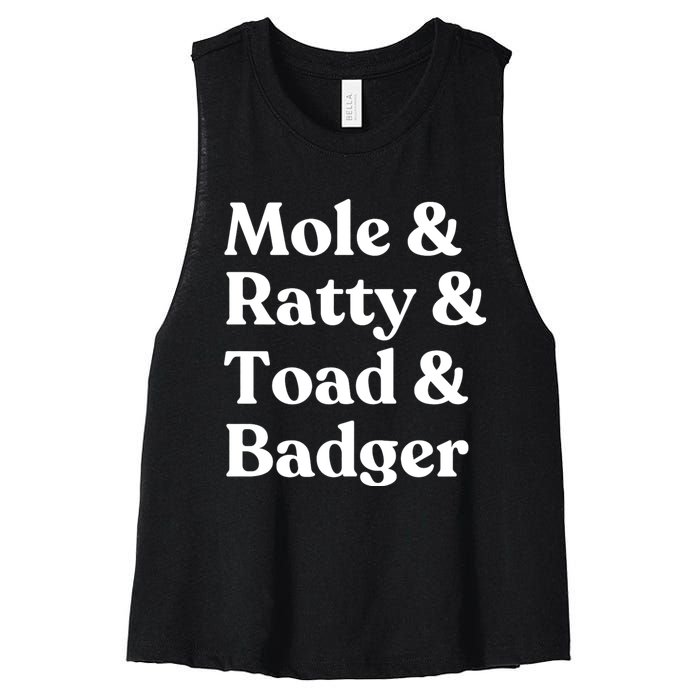 Wind In The Willows Character Women's Racerback Cropped Tank