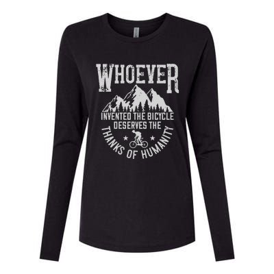 Whoever Invented The Bicycle Deserves The Thanks Of Humanity Womens Cotton Relaxed Long Sleeve T-Shirt