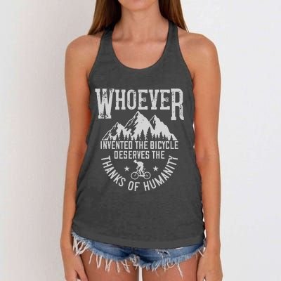 Whoever Invented The Bicycle Deserves The Thanks Of Humanity Women's Knotted Racerback Tank