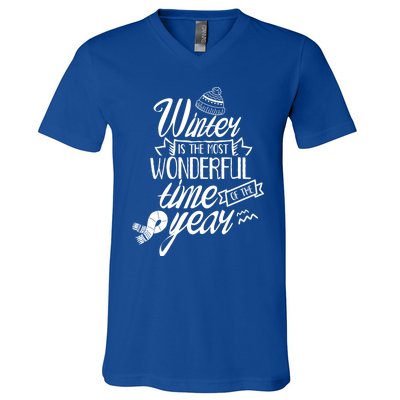 Winter Is The Most Wonderful Time Of The Year Cold Season Funny Gift V-Neck T-Shirt