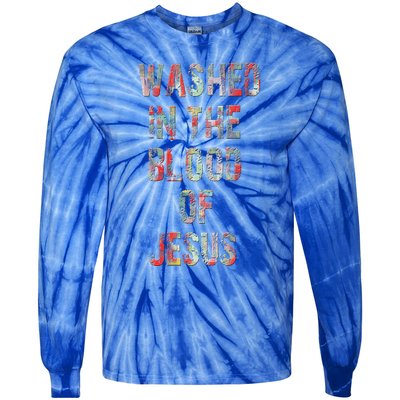 WASHED IN THE BLOOD OF JESUS CHRIST Tie-Dye Long Sleeve Shirt